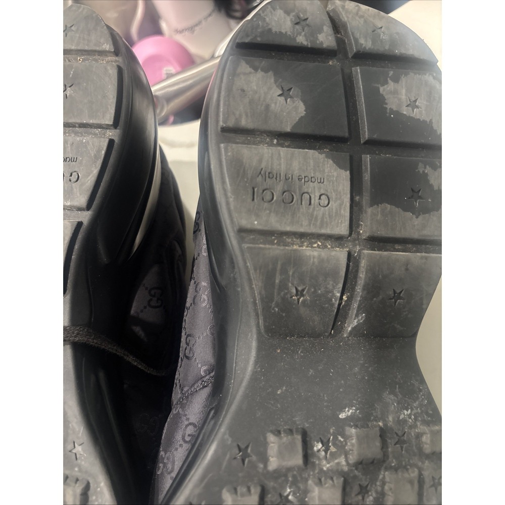 gucci rhyton sneakers Black Monogram Size 12.5 - Picture 6 of 14